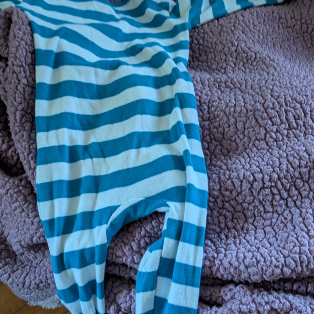 Koala Kids Blue and White Footies One Piece